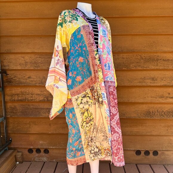 Free People California Patched with Love Kimono Robe Brand New Size M/L - Picture 7 of 9